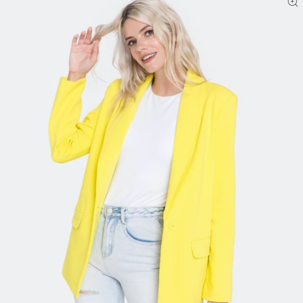 NWT GREY LAB BRIGHT YELLOW BLAZER